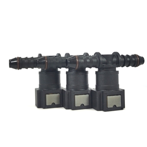 Piezas de coche B17 7,89mm forma de T, 3 vías, 2 botones, conector QC SAE <span class=keywords><strong>5</strong></span>/16, conector rápido de combustible líquido para tubo PA 8X1 - Product Image 5