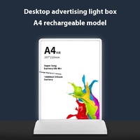 Affichage rechargeable de boîte à lumière LED A4 double face portable pour les bureaux des écoles et les studios d'art