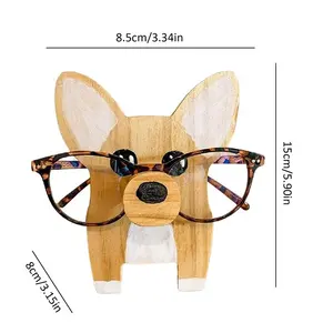 Support de rangement créatif pour lunettes Porte-lunettes en bois sculpté à la main pour ornements d'affichage de bureau