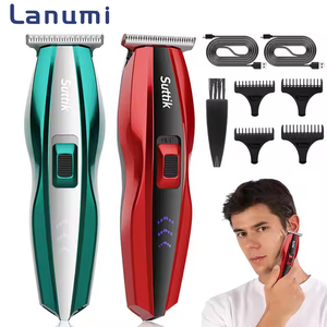 Lanumi 071 2024 tóc tông đơ người đàn ông Trung Quốc tốt nhất giá rẻ tóc Cắt Pin kim loại chất lượng tóc trimmers với 4 hướng dẫn Lược - Product Image 1