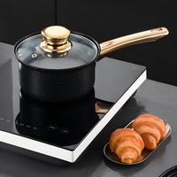 Set Peralatan Masak Marmer Tanpa Lapisan 4 Pcs Set Panci Granit Kompatibel dengan Kompor Induksi & Gas Peralatan Masak Serbaguna untuk Dapur Rumah