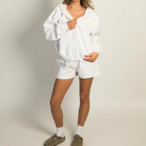 Invierno 2025 Nueva ropa deportiva en blanco traje deportivo cremallera mujeres sudaderas con capucha 1 pieza de gran tamaño Vintage Puff impreso gimnasio Fitness sudadera - Product Image 5