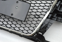 Parrilla Delantera Estilo Panal de Abeja, Material ABS, Estilo RSQ3, Marco Cromado PNB, Rejilla Negra para Audi Q3 SQ3 2013-2015 8U, Fácil Instalación