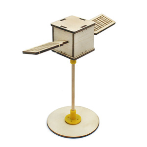 Simple Satellite 1 Model Wood <b>DIY</b> <b>Kit</b> For Kids STEM Education Science Toy Age 7-9Y Geometric Shape Manual Assembly - Product Image 1