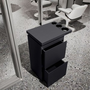Barber Shop <b>Tool</b> Counter Hair Salon Dedicated Stainless Steel Hair <b>Storage</b> <b>Cabinet</b> with Drawer and Hair Dryer Rack - Product Image 1