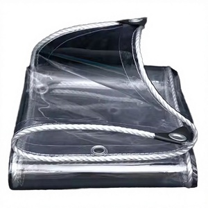 Bâche en vinyle tissé transparente imperméable pour extérieur avec fermeture éclair, rideau de terrasse avec couvercle transparent à verrouillage torsadé, fabriqué au Vietnam - Product Image 3