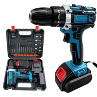 Perceuse électrique portable de qualité industrielle à double vitesse réglable 18-21V avec mandrin autobloquant réversible, en promotion, au lithium