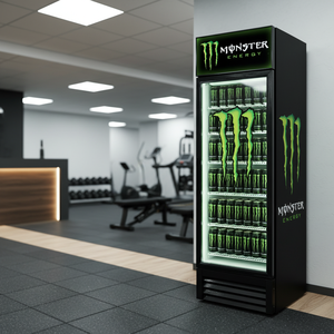 Congélateur vertical de 300 L avec porte vitrée pour boissons, réfrigérateur de présentation pour boissons énergisantes Monster, idéal pour les magasins de proximité - Product Image 1