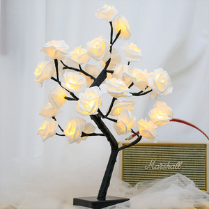Ấm Trắng 32 LED <span class=keywords><strong>Bonsai</strong></span> bảng đèn đồng <span class=keywords><strong>Rose</strong></span> Flower phong cách phòng trang trí nội thất trang trí - Product Image 4