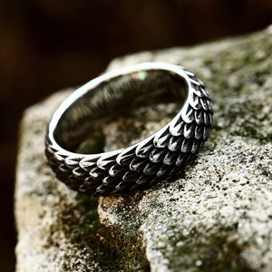 Escala do dragão Anel para homens Aço inoxidável Titanium Aço Vintage <span class=keywords><strong>Retro</strong></span> Simples Moda Motociclista Jóias Atacado - Product Image 3