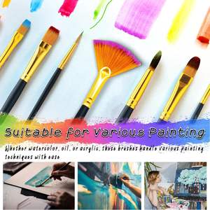 Ensemble de pinceaux <span class=keywords><strong>aquarelle</strong></span> 12 pièces Pinceaux de peinture d'artiste de qualité supérieure pour adultes débutants et professionnels-Matériau pour cheveux en nylon - Product Image 3