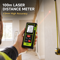 Télémètre laser vocal 100m, mesure de surface et de volume, mesure pythagorienne, écran LCD rétroéclairé, CE RoHS OEM ODM