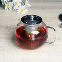 Théière en verre à haute teneur en borosilicate de conception florale Offre Spéciale avec infuseur