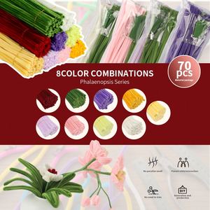 4 Color Phalaenopsis Orchid Pipe Cleaner Bouquet <b>Kit</b> DIY Modern Event Party Supplies Elegant Floral Arrangement Long Lasting - Product Image 4