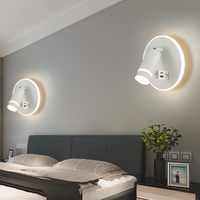 Vente en gros en usine de lampes murales classiques rondes à led noires, simples et modernes, appliques murales rotatives pour la maison avec USB type-c
