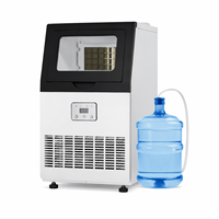Machine à glaçons commerciale à fenêtre transparente 25 kg/24h, auto-amorçante, pour eau en bouteille, pour restaurants et bars