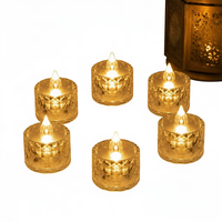 Goldene Glas-LED-Kerzen ohne Flamme, Batteriebetrieben, Warme Flackernde Kerzen für Hochzeit & Weihnachten, 12er-Pack