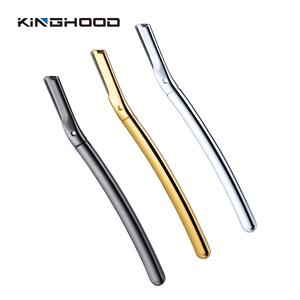 Rasoir à sourcils et rasoir facial noir à lame unique en acier inoxydable avec logo personnalisé - Product Image 1