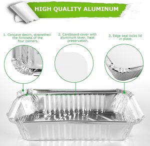 300ml to 9600ml Aluminum <strong>Foil</strong> Tray Disposable Aluminum <strong>Foil</strong> <strong>Food</strong> <strong>Container</strong> with Paper Board Lids Airline Aluminum Casserole - Product Image 2
