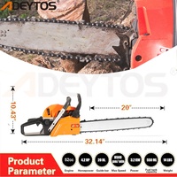 Tronçonneuse à essence 58cc, guide-chaîne de 20 pouces, tronçonneuse industrielle à essence 5800, machine de coupe de bois haute performance pour la foresterie