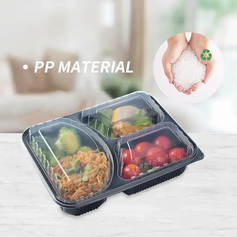 YangRui Factory Price 1 2 3 4 5 Compartment Plastic Take Away Bento Lunch Box Meal Prep Containers