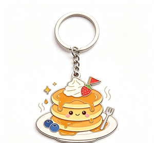 พวงกุญแจแพนเค้กการ์ตูนโลหะผสมสังกะสีเคลือบเงา ของที่ระลึกร้านกาแฟ - Product Image 4
