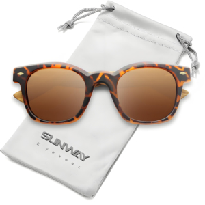 Cổ điển rùa vuông khung vàng đinh tán tre phụ nữ người đàn ông kính mát kính mặt trời UV400 Hoang Dã Kính mát bằng gỗ - Product Image 2