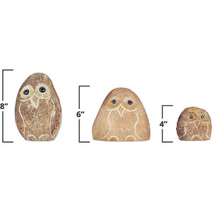 Resina criação pequena 3 coruja pedra estatueta pacote - Product Image 3