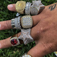 Bague en Moissanite pour hommes en argent 925, collection Hip Hop VVS Grade, prix de gros Offre Spéciale à choix multiples