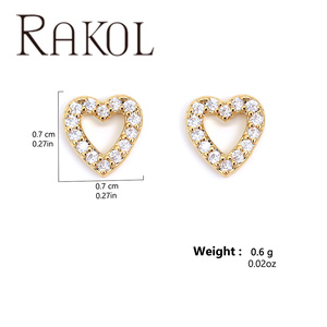 Rakol EC005 Autres boucles d'oreilles de mode Vente en gros en cube Coeur Accessoires Bijoux de mode à la mode Boucle d'oreille - Product Image 2