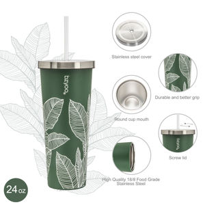 Venta al por mayor personalizado 24Oz BPA libre vaso de acero inoxidable portátil aislado viaje taza de café vaso - Product Image 3