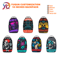 Sac à dos en polyester style gaming, sac à dos décontracté avec sangle réglable pour adolescents, usage scolaire et extérieur, fabrication OEM ODM