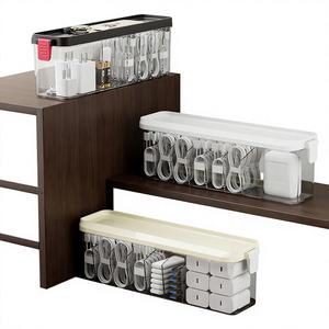 Caja de Almacenamiento de Cables y Líneas de Datos de Plástico con Envío Gratuito, Diseño de Múltiples Compartimentos, Estilo Simple, Funciones de Depuración - Product Image 1