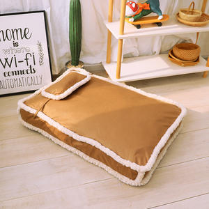 Top Sale Winter Warm Pet <b>Bed</b> Detachable Washable Faux Leather <b>Dog</b> Mat with Rabbit Fur Trim for Cats <b>Dogs</b> - Product Image 2