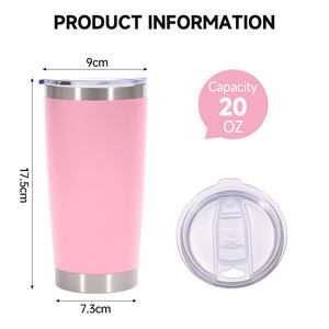 人気季節プロモギフトサーモカップバルクカスタム印刷ステンレス鋼304断熱スライダーふた20オンストラベルマグ - Product Image 2
