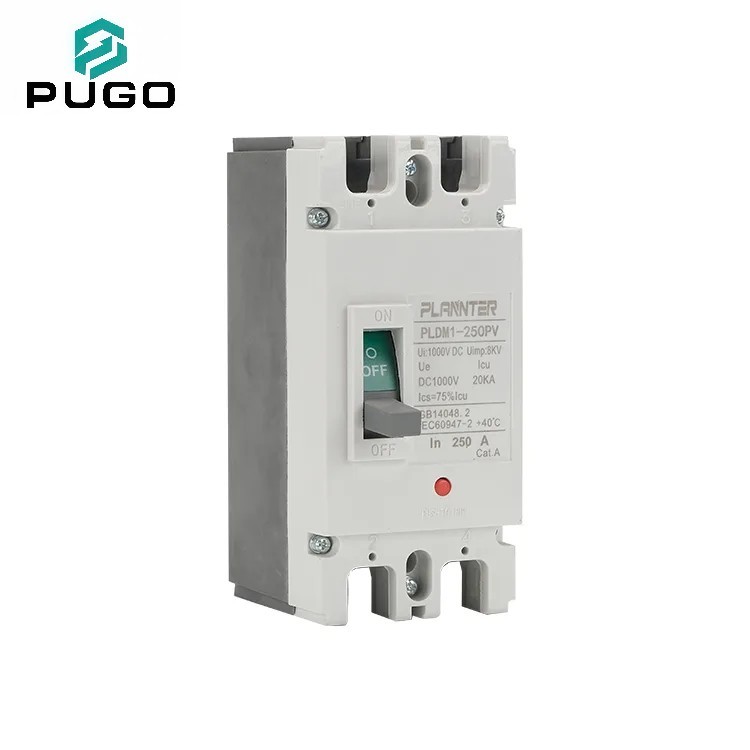 Moulded Case Circuit Breaker 2P DC1000V 250A 20kA Solar PV Thermal-Magnetic MCCB PUGO PLDM1-250PV · image 1