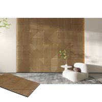 3D Flexible Puzzle Parquet Façade Feuille de revêtement mural décoratif en bois pour portes élégantes