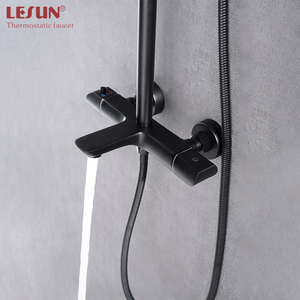 LESUN Douche de plafond carrée noire, pomme de douche, <span class=keywords><strong>kit</strong></span> de douche pour salle de bain - Product Image 5
