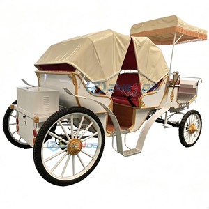 Calèche royale blanche de haute qualité avec auvent, calèche touristique électrique et calèche de mariage romantique personnalisable - Product Image 1