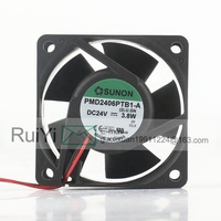 Sunon 5V 12V 48V DC 24V 3.8W AC EC 6025 60X60X25MM 6CM Ball Quiet Magnetic Frequency Converter 2-wire PMD2406PTB1-A Cooling Fan