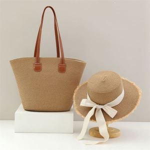 Nuevo Conjunto de Sombrero de Paja y Bolso de Hombro para Mujer - Comodidad Transpirable para Playa, Deportes, Viajes y Uso Casual - Product Image 4
