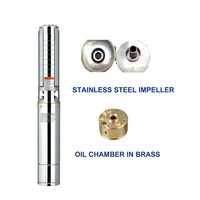 4 pouces 2hp AC DC hybride Brushless Steel Forehole Solar Submersible Deep well water pump