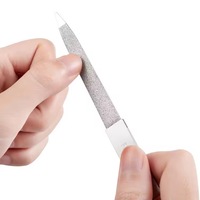 Lime à ongles double face en acier inoxydable de qualité professionnelle, outil de manucure réutilisable longue durée, lime à ongles de précision