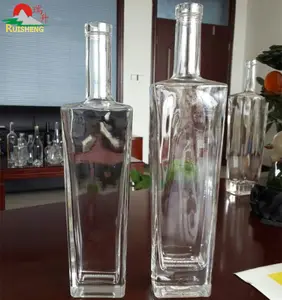 독특한 모양 700ml 750ml 프랑스어 스퀘어 유리 병 알코올