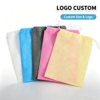 Sac à cordon non tissé personnalisé ODM en gros, taille, couleur, logo, sac anti-poussière réutilisable pour événements, emballage cadeau, organisateur de chaussures et de voyage