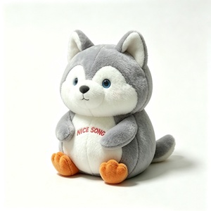Peluche husky personalizado, peluche husky siberiano, juguete husky gris, peluche de perro gordo, lindo muñeco husky - Product Image 2