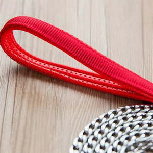 1.5M 1.8M Metal Aço Inoxidável Ferro <span class=keywords><strong>Dog</strong></span> Chain Leash Cromado com Alça Acolchoada Macia para Cães - Product Image 5