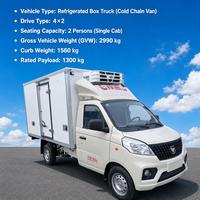 Fourgonnette frigorifique Foton 1.5L essence 115HP Euro 6, petit camion frigorifique pour la livraison de fruits, légumes et viande en chaîne du froid