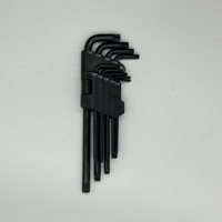 Jeu de clés hexagonales Torx à embout sphérique métriques et impériales en forme de L, de longueur moyenne, de qualité industrielle, 36 pièces, finition noire, avec boîte