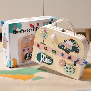 Giocattolo Educativo in Legno con LED, Tavola Sensoriale Multifunzione, Lavagna da <span class=keywords><strong>Disegno</strong></span>, Giochi Montessori per Bambini e Prescolare - Product Image 1